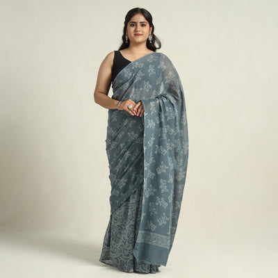 hand batik printed saree