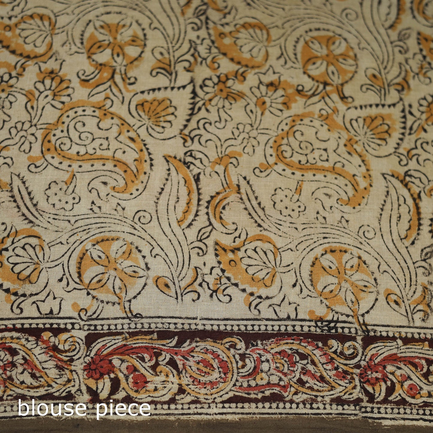 Pedana Hand Block Print Natural Dyed Cotton Kalamkari Saree 05