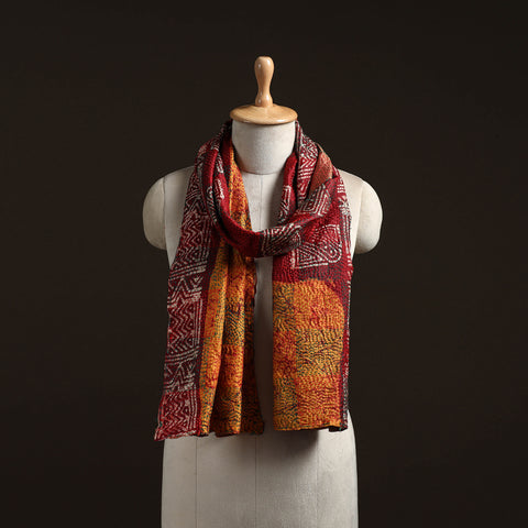 Reversible Silk Bengal Hand Kantha Stitch Stole 134