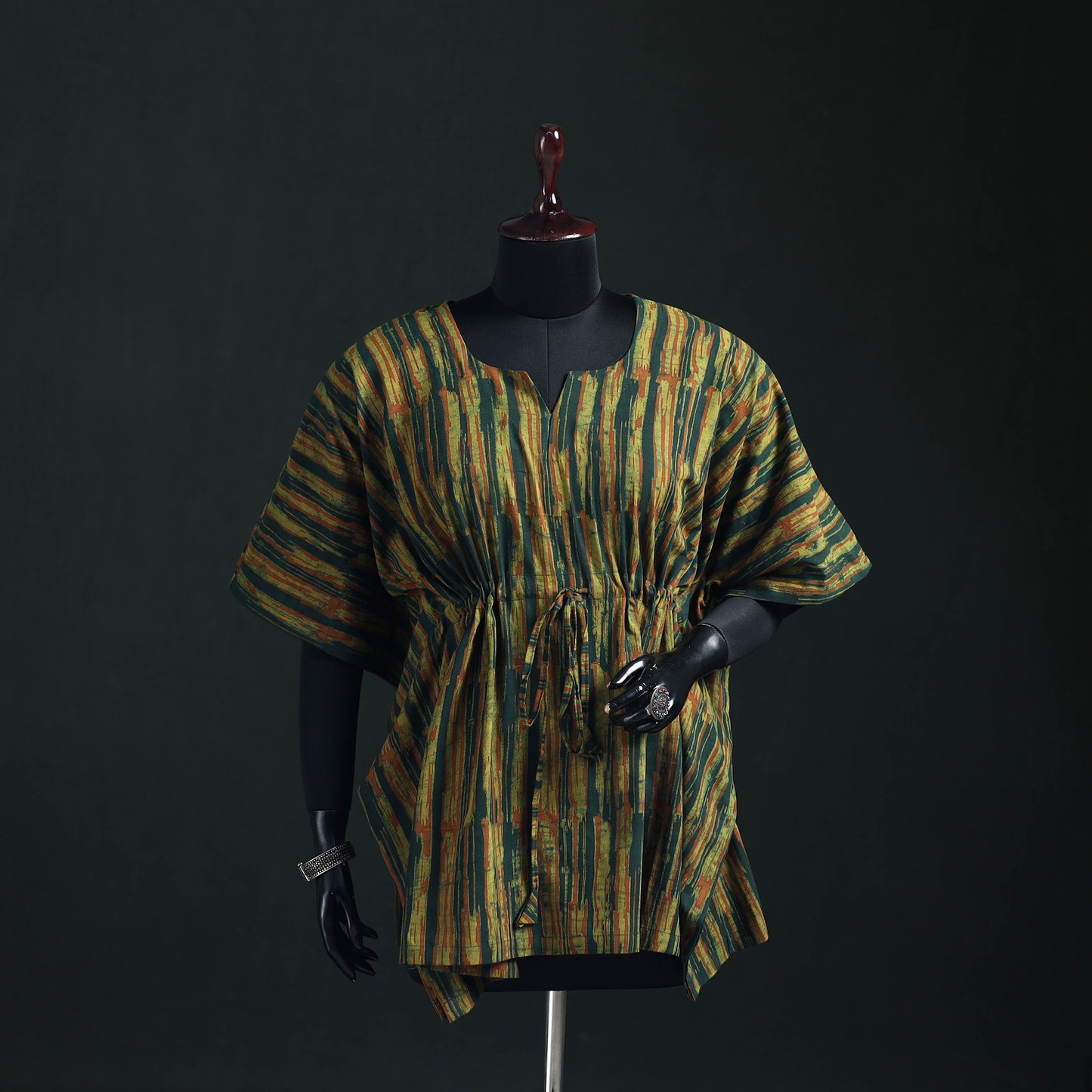 Akola Hand Block Print Natural Dyed Cotton Kaftan (Short) 56