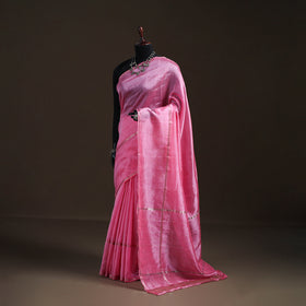 Pink - Mangalagiri Handwoven Pure Silk Pattu Saree 25