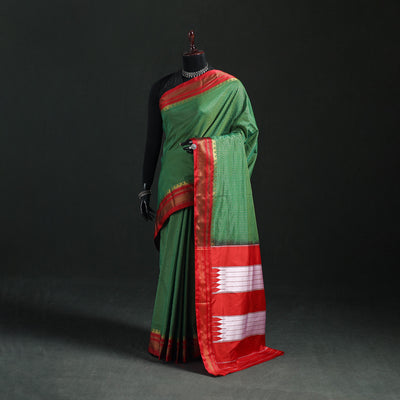 Ilkal Weave Silk Cotton Zari Border Saree with Blouse Piece 19