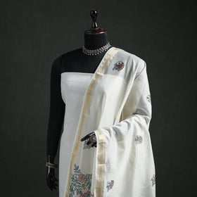 Handloom Chanderi Silk Handpainted Madhubani Dupatta with Zari Border 39
