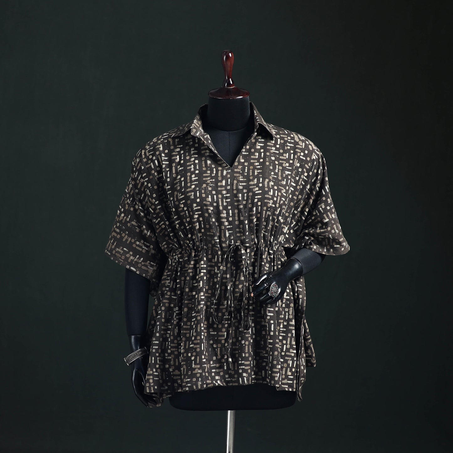 Akola Hand Block Print Natural Dyed Cotton Kaftan (Short) 57