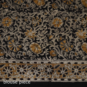 Pedana Hand Block Print Natural Dyed Cotton Kalamkari Saree 06