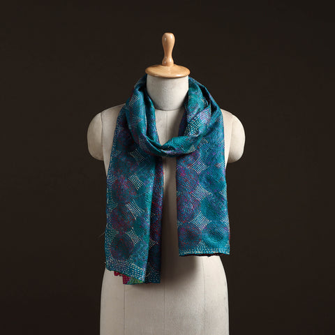 Reversible Silk Bengal Hand Kantha Stitch Stole 140