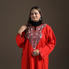 Kashmiri Sozni Hand Embroidered Handwoven Merino Wool Pheran 16