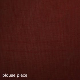 Maroon - Nazaakat Kota Doria Cotton Plain Saree with Blouse Piece & Earrings 13