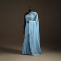 Blue - Nazaakat Kota Doria Cotton Plain Saree with Blouse Piece & Earrings 14