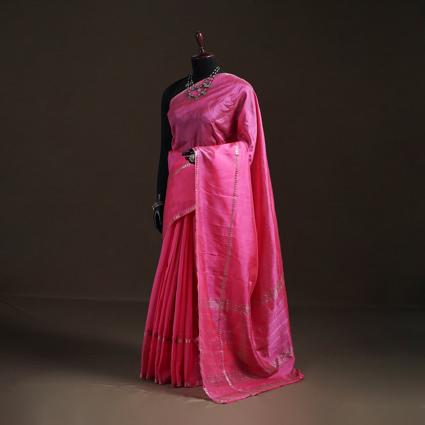 Pink - Mangalagiri Handwoven Pure Silk Pattu Saree 26