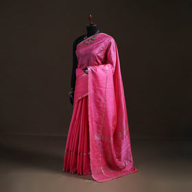 Pink - Mangalagiri Handwoven Pure Silk Pattu Saree 26