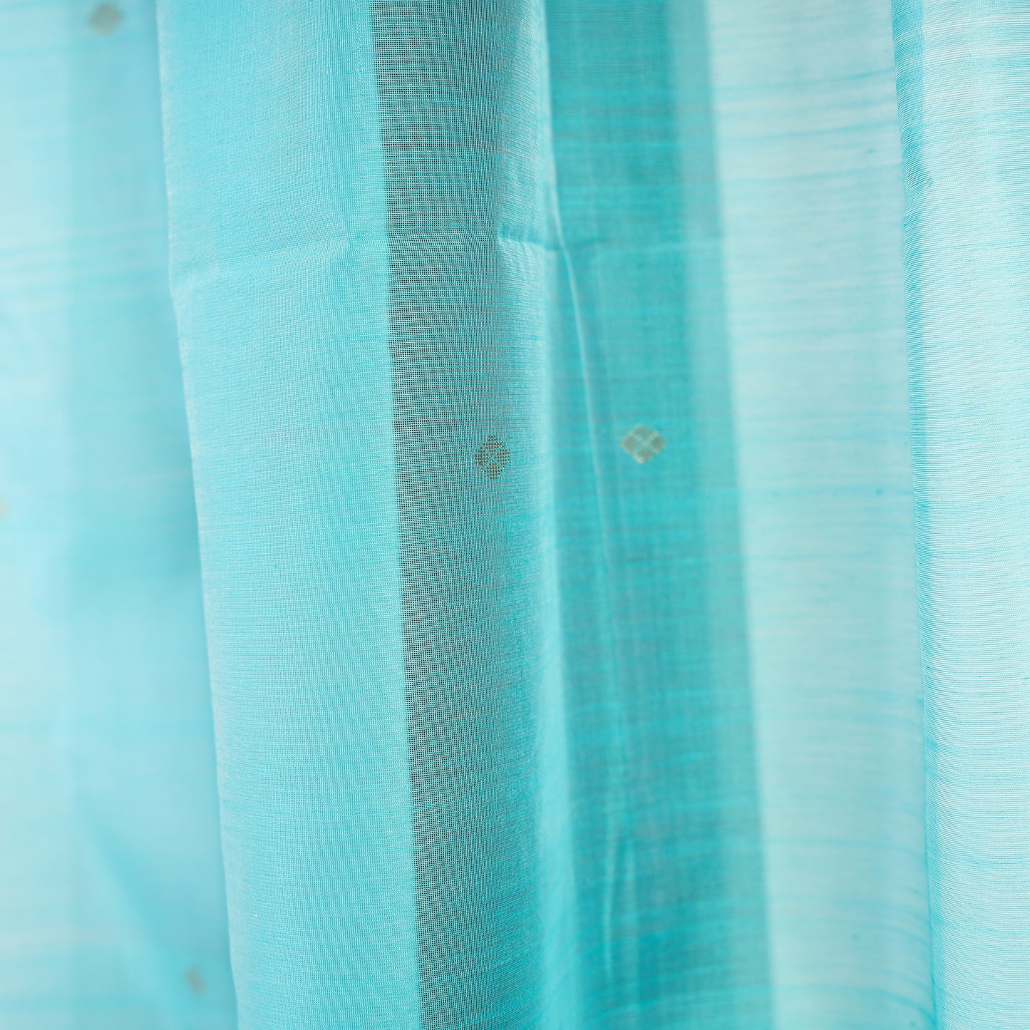 Blue - Polka Zari Buti Handloom Chanderi Silk Door Curtain (7 x 3.5 Feet) (single piece)