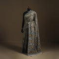 Pedana Hand Block Print Natural Dyed Cotton Kalamkari Saree 07