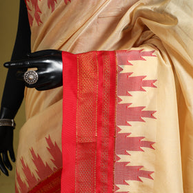 Beige - mercerized cotton ilkal saree with blouse 29