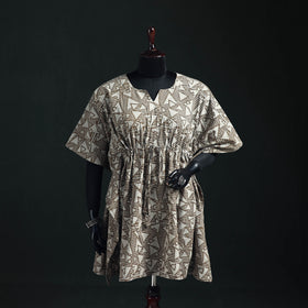 Akola Hand Block Print Natural Dyed Cotton Kaftan (Medium) 58