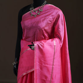 Pink - Mangalagiri Handwoven Pure Silk Pattu Saree 26