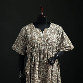 Akola Hand Block Print Natural Dyed Cotton Kaftan (Medium) 58