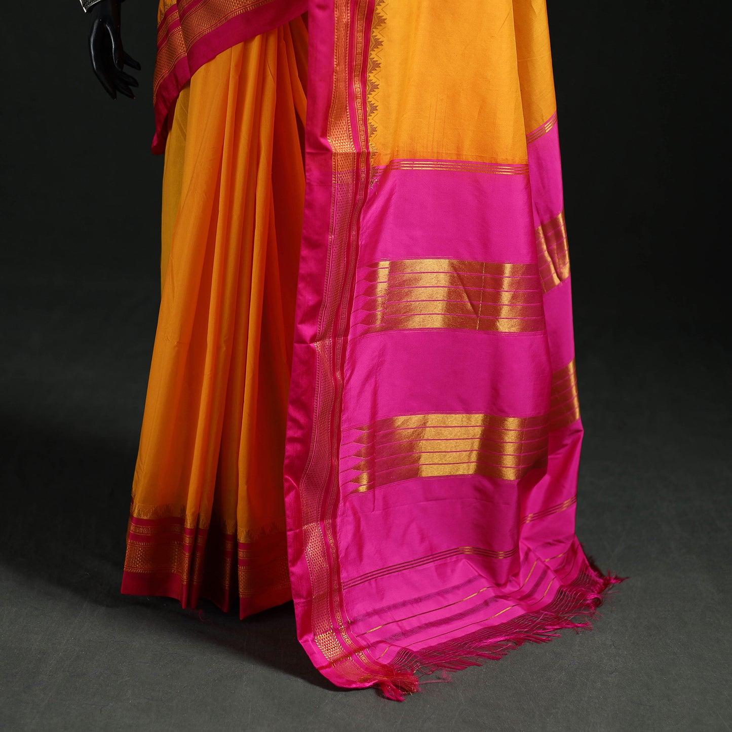 Ilkal Weave Silk Cotton Zari Border Saree with Blouse Piece 20
