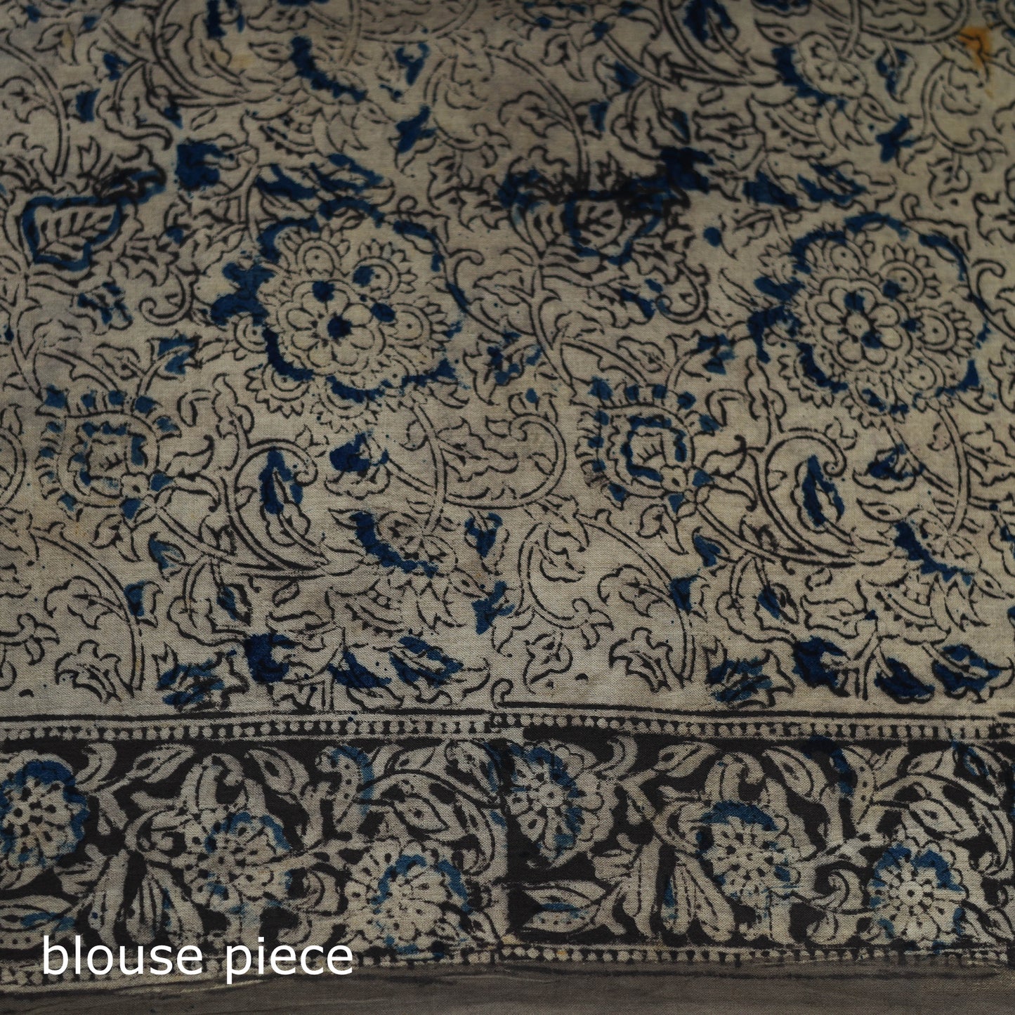 Pedana Hand Block Print Natural Dyed Cotton Kalamkari Saree 07