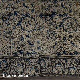 Pedana Hand Block Print Natural Dyed Cotton Kalamkari Saree 07
