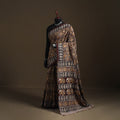 Pedana Hand Block Print Natural Dyed Cotton Kalamkari Saree 08