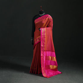 Ilkal Weave Silk Cotton Zari Border Saree with Blouse Piece 21