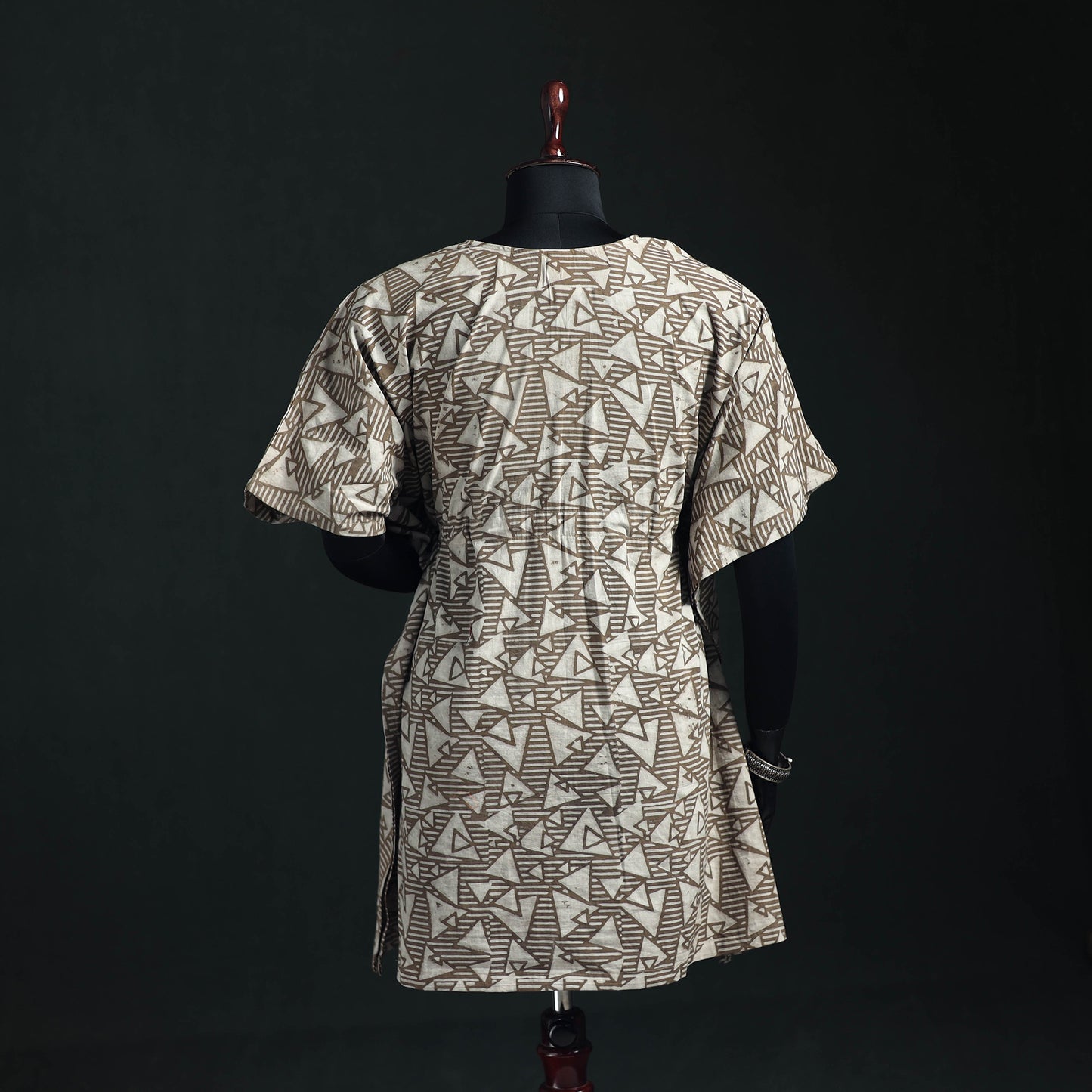 Akola Hand Block Print Natural Dyed Cotton Kaftan (Medium) 58