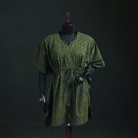 Akola Hand Block Print Natural Dyed Cotton Kaftan (Medium) 59