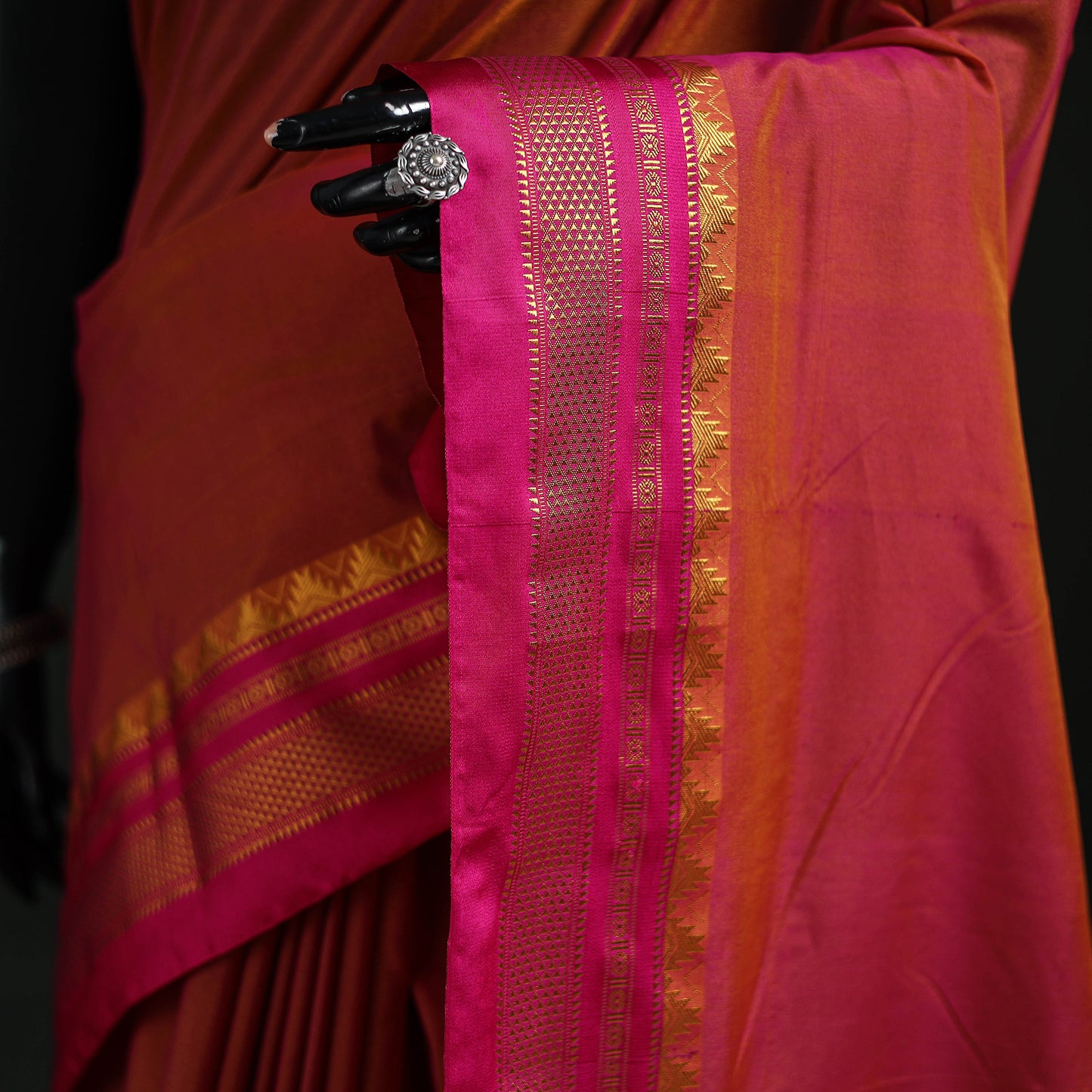 Ilkal Weave Silk Cotton Zari Border Saree with Blouse Piece 21