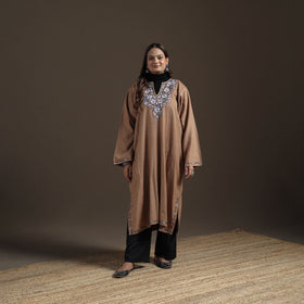 Kashmiri Sozni Hand Embroidered Handwoven Merino Wool Pheran 18