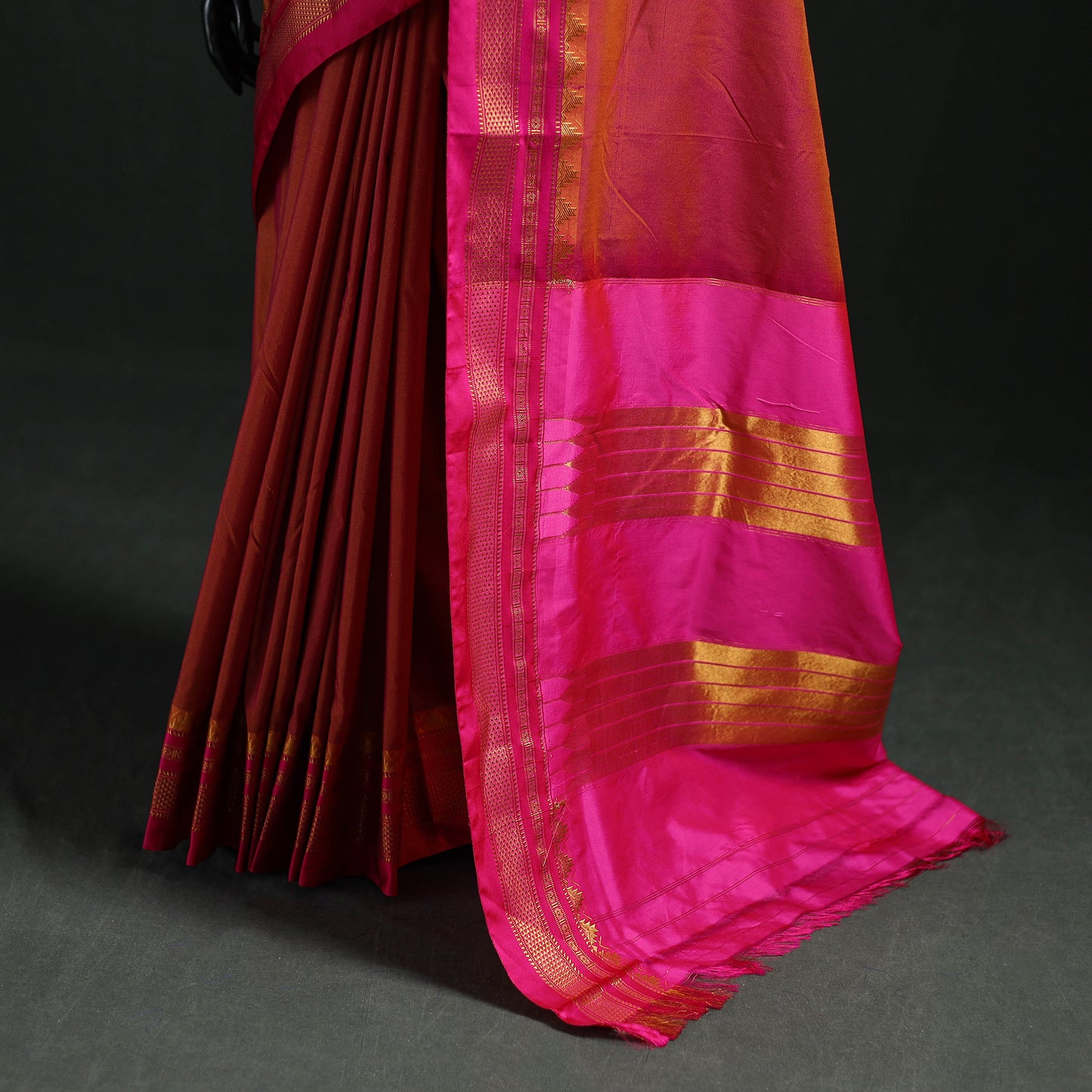 Ilkal Weave Silk Cotton Zari Border Saree with Blouse Piece 21
