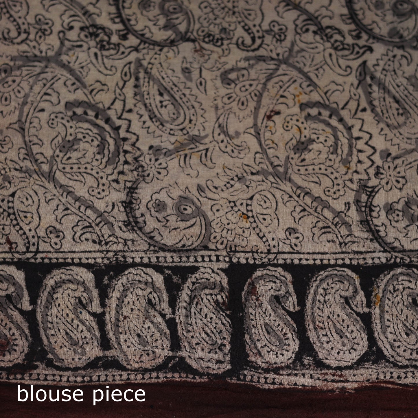 Pedana Hand Block Print Natural Dyed Cotton Kalamkari Saree 08