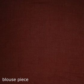 Maroon - Nazaakat Kota Doria Cotton Plain Saree with Blouse Piece & Earrings 15