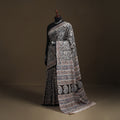 Pedana Hand Block Print Natural Dyed Cotton Kalamkari Saree 09