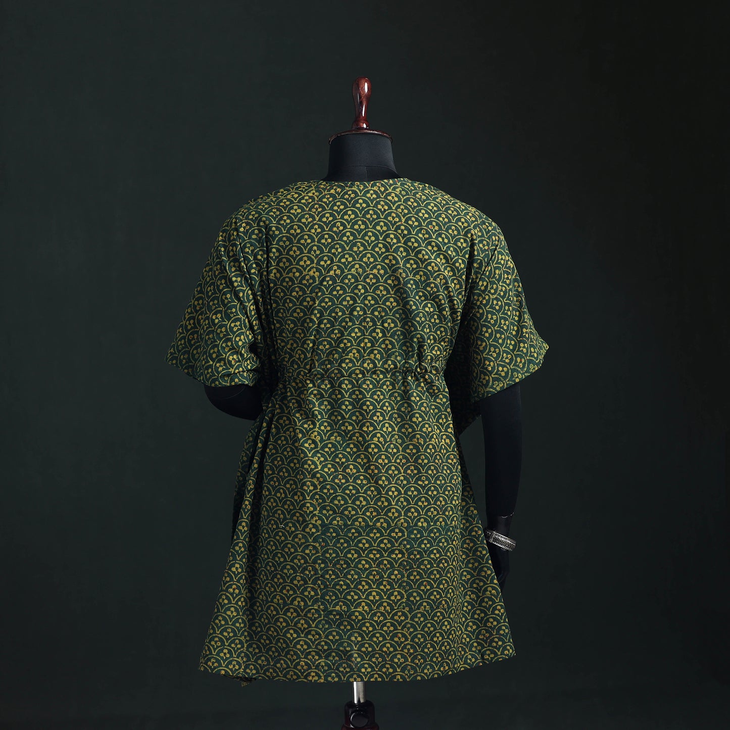 Akola Hand Block Print Natural Dyed Cotton Kaftan (Medium) 59