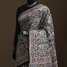 Pedana Hand Block Print Natural Dyed Cotton Kalamkari Saree 09