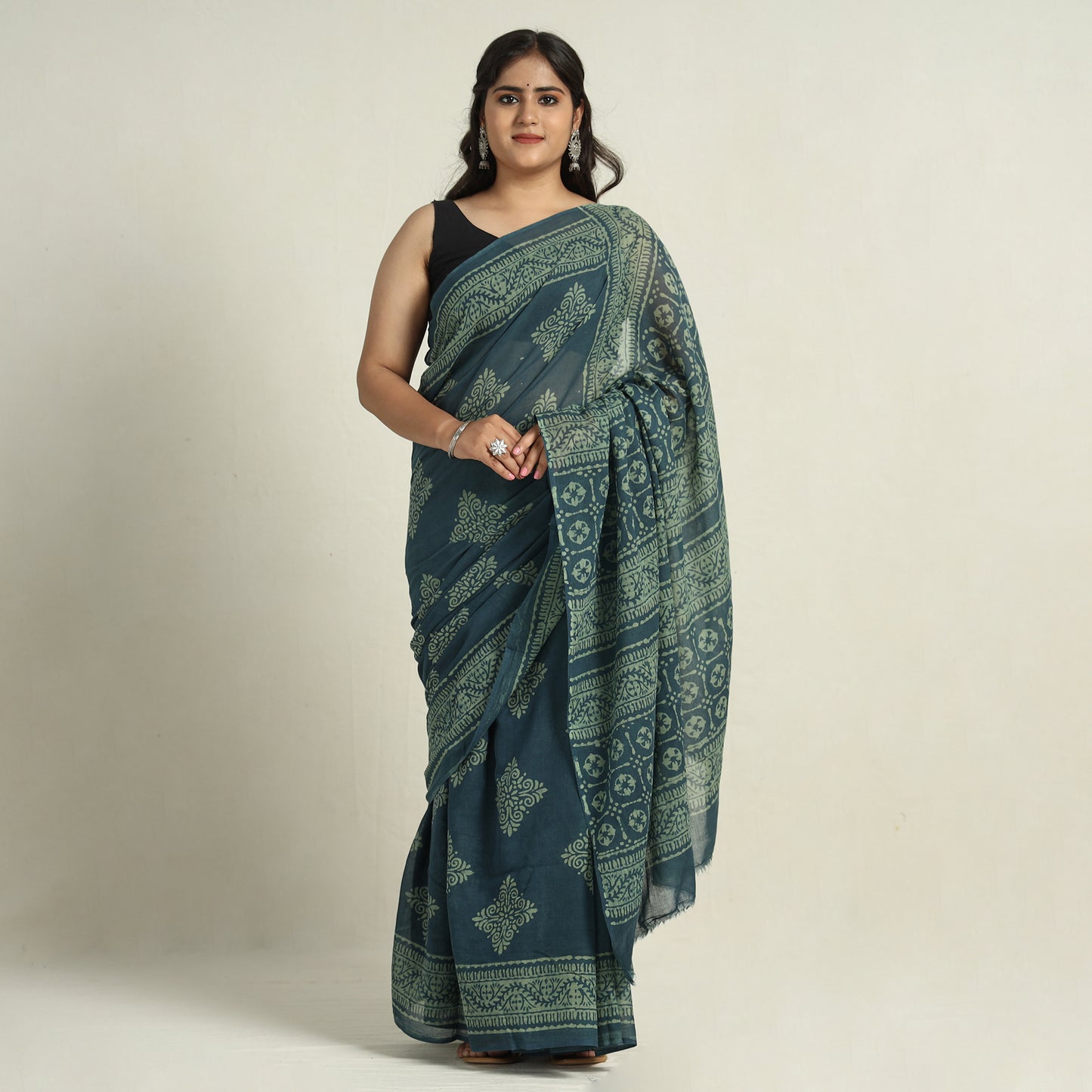 hand batik printed saree