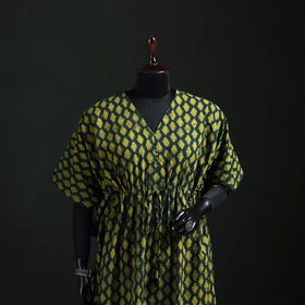 Akola Hand Block Print Natural Dyed Cotton Kaftan (Medium) 60
