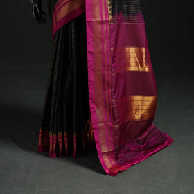 Ilkal Weave Silk Cotton Checks Zari Border Saree with Blouse Piece 22