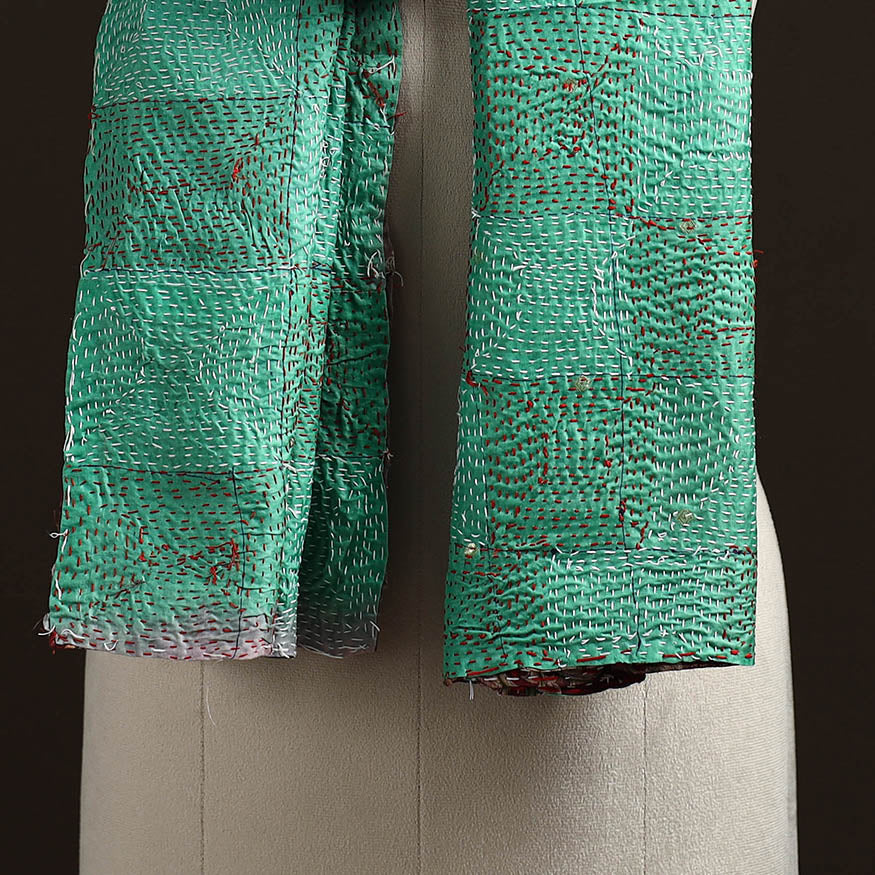 Reversible Silk Bengal Hand Kantha Stitch Stole 155