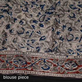 Pedana Hand Block Print Natural Dyed Cotton Kalamkari Saree 09