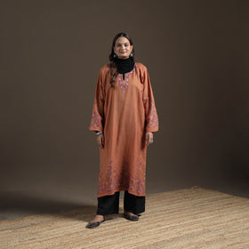 Kashmiri Sozni Hand Embroidered Handwoven Merino Wool Pheran 19