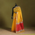 Yellow - handloom silk cotton buti maheshwari saree