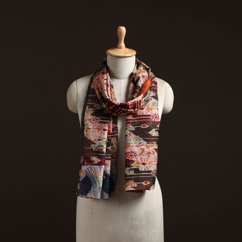 Reversible Silk Bengal Hand Kantha Stitch Stole 158