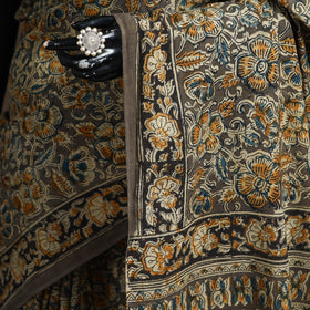 Pedana Hand Block Print Natural Dyed Cotton Kalamkari Saree 10