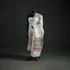 Handloom Chanderi Silk Handpainted Madhubani Dupatta with Zari Border 45