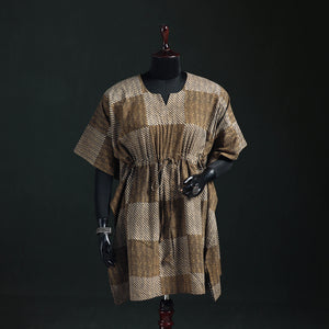 Akola Hand Block Print Natural Dyed Cotton Kaftan (Medium) 61