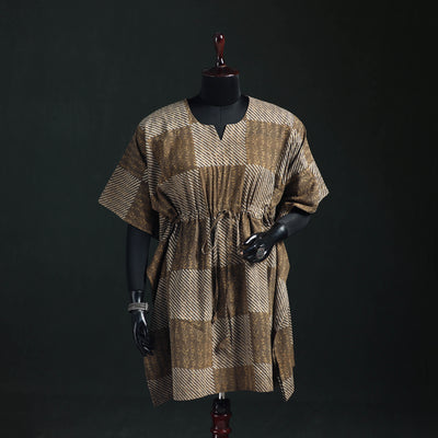 Akola Hand Block Print Natural Dyed Cotton Kaftan (Medium) 61
