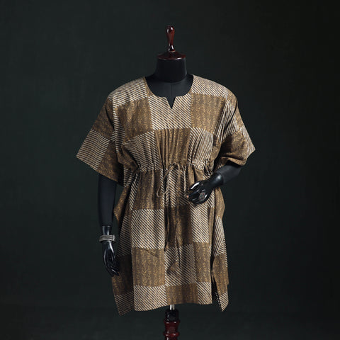 Akola Hand Block Print Natural Dyed Cotton Kaftan (Medium) 61