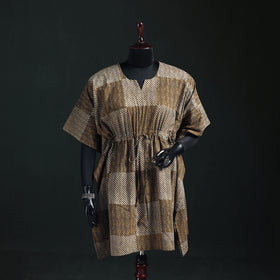 Akola Hand Block Print Natural Dyed Cotton Kaftan (Medium) 61